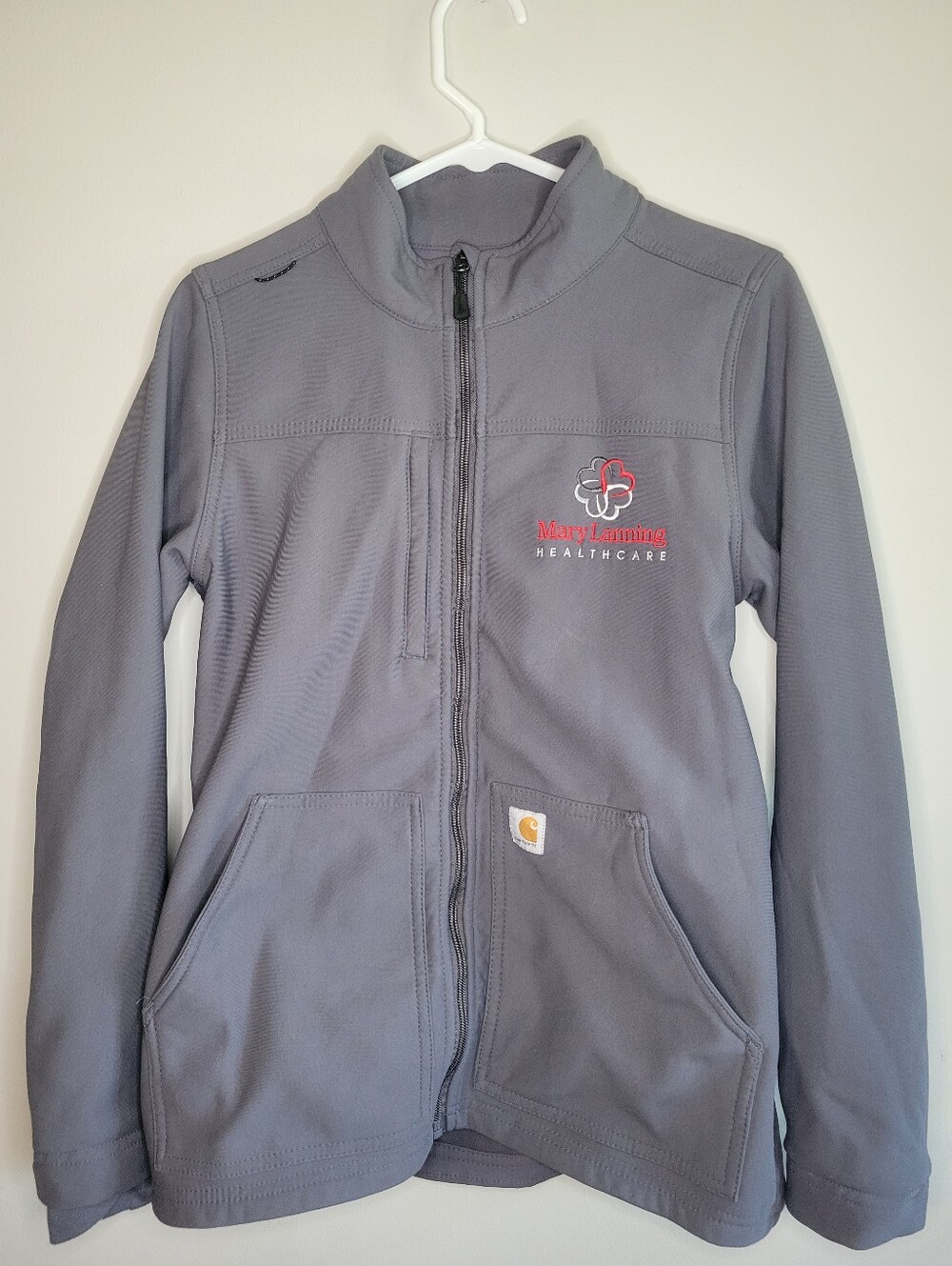 Carhartt Gray Full Zip Lined Jackey With Logo